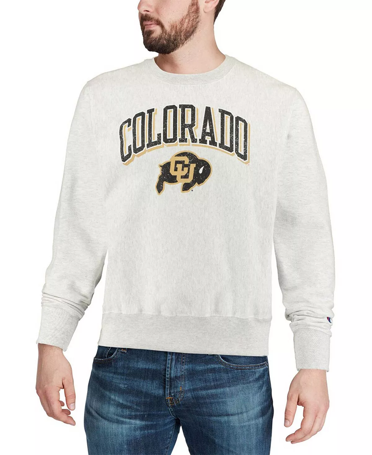 Champion Men's Gray Colorado Buffaloes Arch Over Logo Reverse Weave Pullover Sweatshirt 6 Champion Men's Gray Colorado Buffaloes Arch Over Logo Reverse Weave Pullover Sweatshirt - Image 4