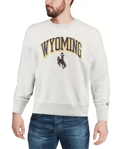 Champion Men's Heathered Gray Wyoming Cowboys Arch Over Logo Reverse Weave Pullover Sweatshirt 10 Champion Men's Heathered Gray Wyoming Cowboys Arch Over Logo Reverse Weave Pullover Sweatshirt -Champion Online 20152513 fpx