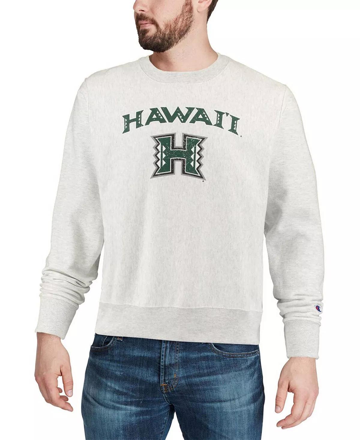 Champion Men's Gray Hawaii Warriors Arch Over Logo Reverse Weave Pullover Sweatshirt 6 Champion Men's Gray Hawaii Warriors Arch Over Logo Reverse Weave Pullover Sweatshirt - Image 4