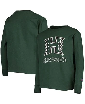 Champion Youth Green Hawaii Warriors Lockup Long Sleeve T-shirt 4 Champion Youth Green Hawaii Warriors Lockup Long Sleeve T-shirt - Image 2