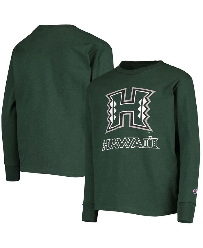 Champion Youth Green Hawaii Warriors Lockup Long Sleeve T-shirt 3 Champion Youth Green Hawaii Warriors Lockup Long Sleeve T-shirt