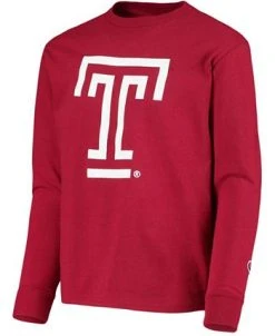 Champion Youth Cherry Temple Owls Lockup Long Sleeve T-shirt 9 Champion Youth Cherry Temple Owls Lockup Long Sleeve T-shirt -Champion Online 20563635 fpx