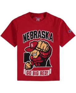 Champion Youth Scarlet Nebraska Huskers Strong Mascot T-shirt