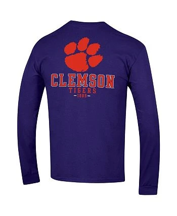Champion Men's Purple Clemson Tigers Team Stack Long Sleeve T-shirt 4 Champion Men's Purple Clemson Tigers Team Stack Long Sleeve T-shirt - Image 2