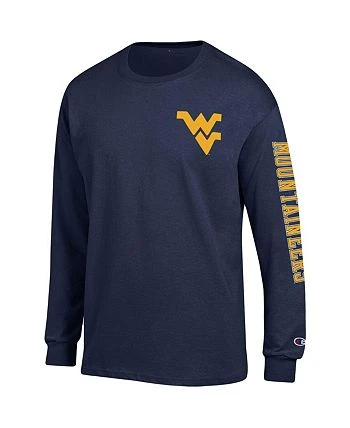 Champion Men's Navy West Virginia Mountaineers Team Stack Long Sleeve T-shirt 5 Champion Men's Navy West Virginia Mountaineers Team Stack Long Sleeve T-shirt - Image 3