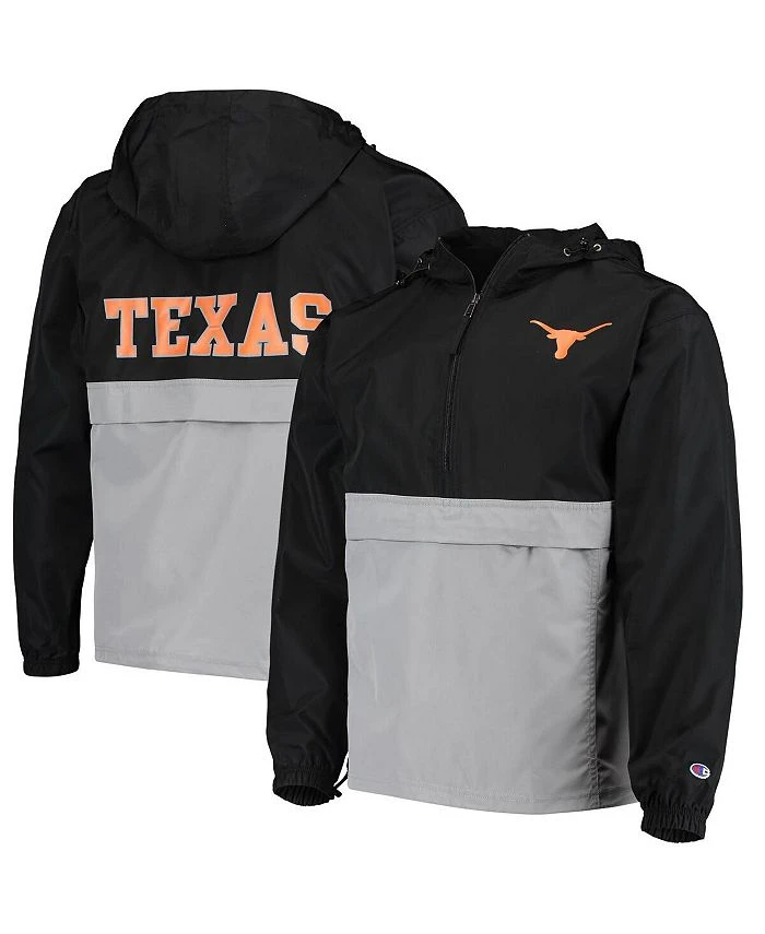 Champion Men's Black Texas Longhorns Color-Blocked Packable 1/2-Zip Long Sleeve Hoodie Jacket 3 Champion Men's Black Texas Longhorns Color-Blocked Packable 1/2-Zip Long Sleeve Hoodie Jacket
