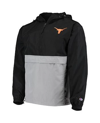 Champion Men's Black Texas Longhorns Color-Blocked Packable 1/2-Zip Long Sleeve Hoodie Jacket 4 Champion Men's Black Texas Longhorns Color-Blocked Packable 1/2-Zip Long Sleeve Hoodie Jacket - Image 2