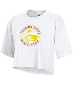 Champion Women's White Florida State Seminoles Beach Club Cropped T-Shirt -Champion Online 20944634 fpx