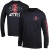 Champion Men's Black San Diego State Aztecs Team Stack Long Sleeve T-shirt -Champion Online 21130545 fpx