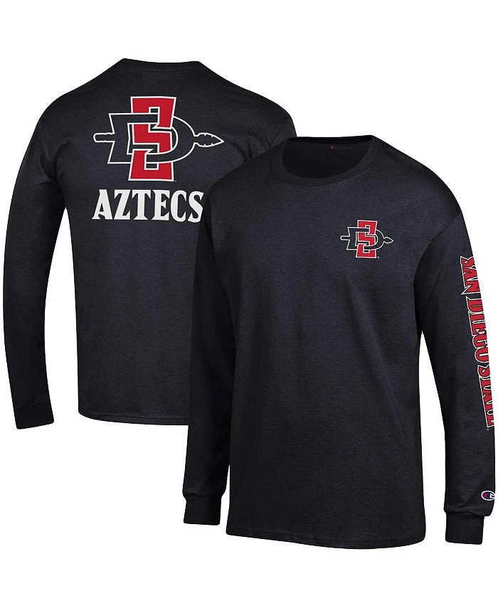 Champion Men's Black San Diego State Aztecs Team Stack Long Sleeve T-shirt 3 Champion Men's Black San Diego State Aztecs Team Stack Long Sleeve T-shirt