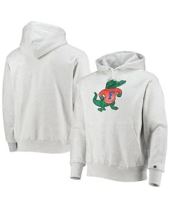 Champion Men's Heathered Gray Florida Gators Team Vault Logo Reverse Weave Pullover Hoodie