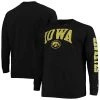 Champion Men's Black Iowa Hawkeyes Big And Tall 2-Hit Long Sleeve T-shirt