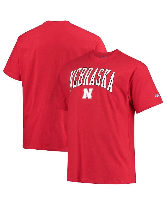 Champion Men's Scarlet Nebraska Huskers Big And Tall Arch Over Wordmark T-shirt 3 Champion Men's Scarlet Nebraska Huskers Big And Tall Arch Over Wordmark T-shirt
