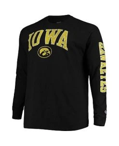 Champion Men's Black Iowa Hawkeyes Big And Tall 2-Hit Long Sleeve T-shirt -Champion Online 21137001 fpx