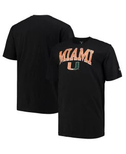 Champion Men's Black Miami Hurricanes Big And Tall Arch Over Wordmark T-shirt
