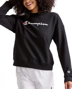 Champion Women's Logo Fleece Crewneck Sweatshirt