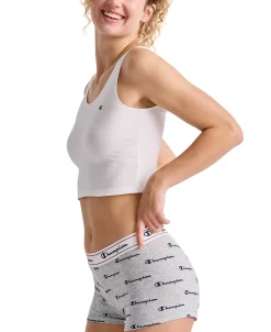 Champion Logo-Print Cotton Stretch Crop Top CH51AS -Champion Online 21547215 fpx