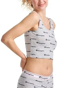 Champion Logo-Print Cotton Stretch Crop Top CH51AS -Champion Online 21547282 fpx