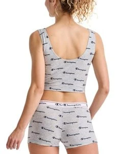 Champion Logo-Print Cotton Stretch Crop Top CH51AS -Champion Online 21547283 fpx