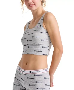 Champion Logo-Print Cotton Stretch Crop Top CH51AS -Champion Online 21547284 fpx