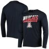 Champion Men's Navy Arizona Wildcats Wordmark Slash Long Sleeve T-shirt -Champion Online 21625170 fpx