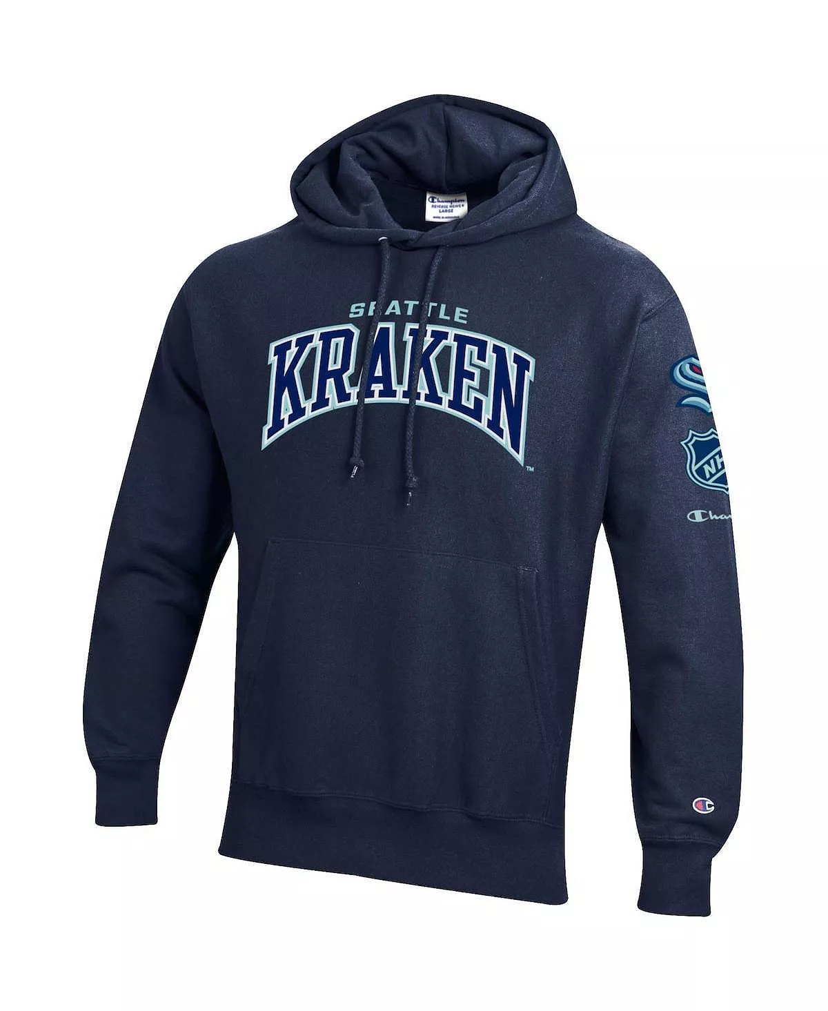 Champion Men's Navy Seattle Kraken Capsule O&B Pullover Hoodie 3 Champion Men's Navy Seattle Kraken Capsule O&B Pullover Hoodie