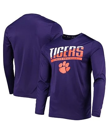 Champion Men's Purple Clemson Tigers Wordmark Slash Long Sleeve T-shirt 4 Champion Men's Purple Clemson Tigers Wordmark Slash Long Sleeve T-shirt - Image 2