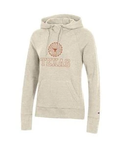 Champion Women's Heathered Oatmeal Texas Longhorns College Seal Pullover Hoodie -Champion Online 21631351 fpx