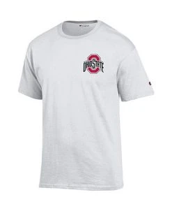 Champion Men's White Ohio State Buckeyes Team Stack 2-Hit T-shirt -Champion Online 21631590 fpx