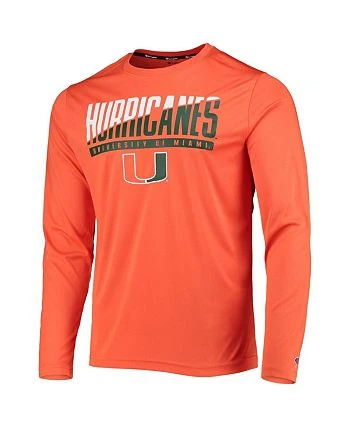 Champion Men's Orange Miami Hurricanes Wordmark Slash Long Sleeve T-shirt 4 Champion Men's Orange Miami Hurricanes Wordmark Slash Long Sleeve T-shirt - Image 2
