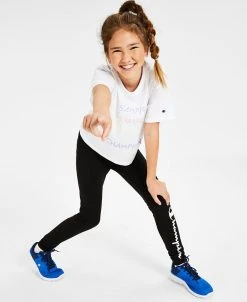 Champion Big Girls Boxy T-Shirt & Script Leggings Separates
