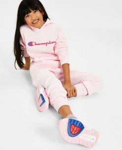 Champion Big Girls Classic Script Fleece Jogger Pants
