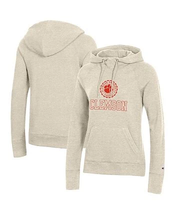 Champion Women's Heathered Oatmeal Clemson Tigers College Seal Pullover Hoodie 4 Champion Women's Heathered Oatmeal Clemson Tigers College Seal Pullover Hoodie - Image 2