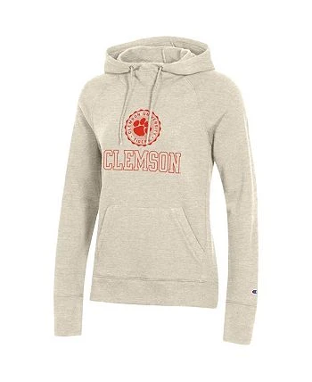 Champion Women's Heathered Oatmeal Clemson Tigers College Seal Pullover Hoodie 5 Champion Women's Heathered Oatmeal Clemson Tigers College Seal Pullover Hoodie - Image 3