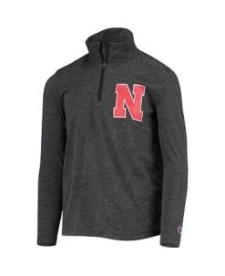 Champion Boys Youth Heathered Black Nebraska Huskers Field Day Quarter-Zip Jacket -Champion Online 22006154 fpx