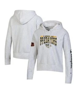 Champion Women's Heathered Gray Nashville Predators Reverse Weave Pullover Hoodie -Champion Online 22055092 fpx