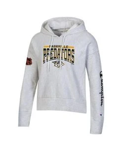 Champion Women's Heathered Gray Nashville Predators Reverse Weave Pullover Hoodie -Champion Online 22055095 fpx