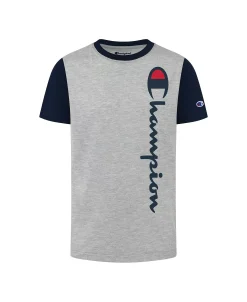 Champion Big Boys Vertical Script Color Blocked T-shirt