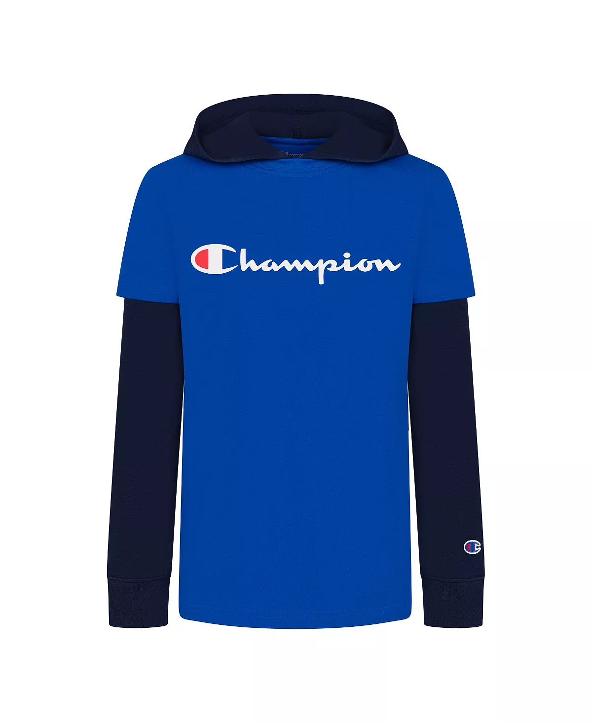 Little Boys Champion Script 2Fer Hooded T-shirt 3 Little Boys Champion Script 2Fer Hooded T-shirt