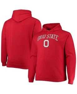 Champion Men's Scarlet Ohio State Buckeyes Big And Tall Arch Over Logo Powerblend Pullover Hoodie -Champion Online 22383628 fpx