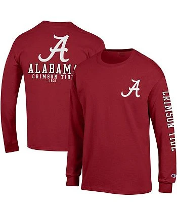 Champion Men's Crimson Alabama Crimson Tide Team Stack 3-Hit Long Sleeve T-shirt 4 Champion Men's Crimson Alabama Crimson Tide Team Stack 3-Hit Long Sleeve T-shirt - Image 2