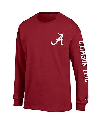 Champion Men's Crimson Alabama Crimson Tide Team Stack 3-Hit Long Sleeve T-shirt 5 Champion Men's Crimson Alabama Crimson Tide Team Stack 3-Hit Long Sleeve T-shirt - Image 3