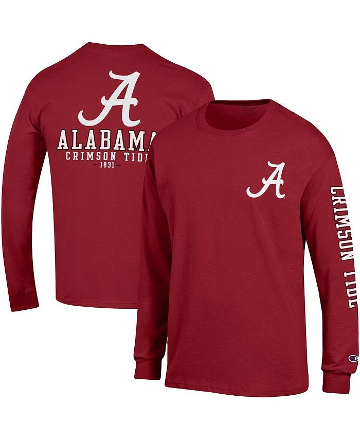 Champion Men's Crimson Alabama Crimson Tide Team Stack 3-Hit Long Sleeve T-shirt 3 Champion Men's Crimson Alabama Crimson Tide Team Stack 3-Hit Long Sleeve T-shirt