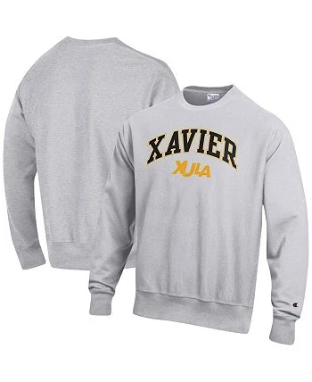 Champion Men's Heathered Gray XULA Gold Arch Over Logo Reverse Weave Pullover Sweatshirt 4 Champion Men's Heathered Gray XULA Gold Arch Over Logo Reverse Weave Pullover Sweatshirt - Image 2