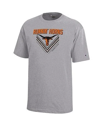 Champion Youth Boys Heathered Gray Texas Longhorns Runnin' Horns T-shirt 5 Champion Youth Boys Heathered Gray Texas Longhorns Runnin' Horns T-shirt - Image 3