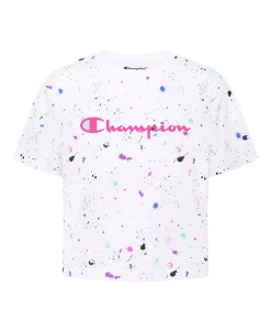 Champion Little Girls Paint Splatter All Over Print Boxy T-shirt