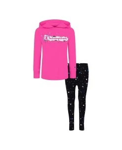 Champion Toddler Girls Paint Splatter Jersey Hooded T-shirt And Leggings, 2 Piece Set