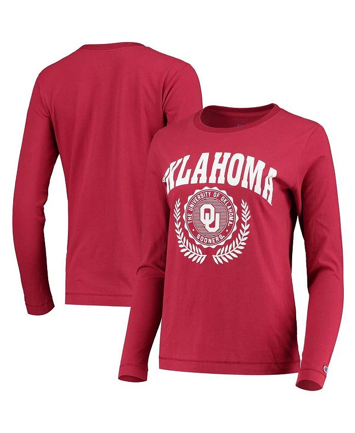 Champion Women's Crimson Oklahoma Sooners University Laurels Long Sleeve T-shirt 3 Champion Women's Crimson Oklahoma Sooners University Laurels Long Sleeve T-shirt