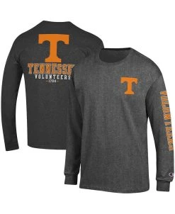 Champion Men's Heathered Gray Tennessee Volunteers Team Stack Long Sleeve T-shirt