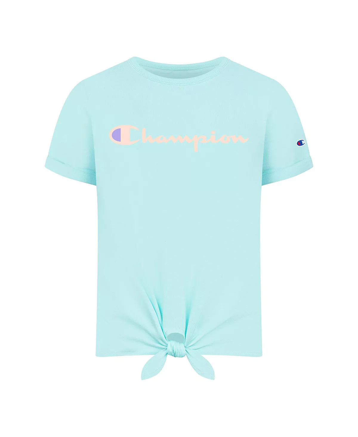 Champion Big Girls Classic Script Tie Front T-shirt 3 Champion Big Girls Classic Script Tie Front T-shirt